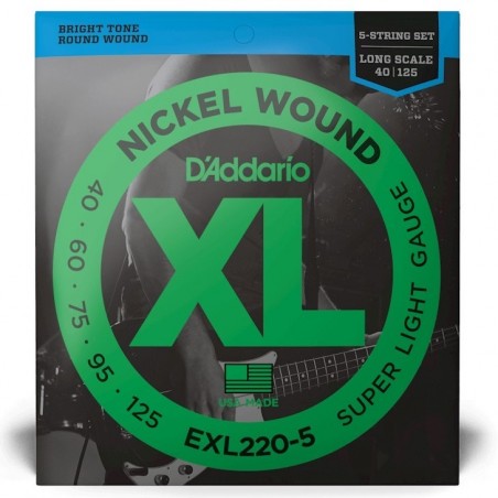 D'ADDARIO EXL220-5 SUPER LIGHT .040/.125