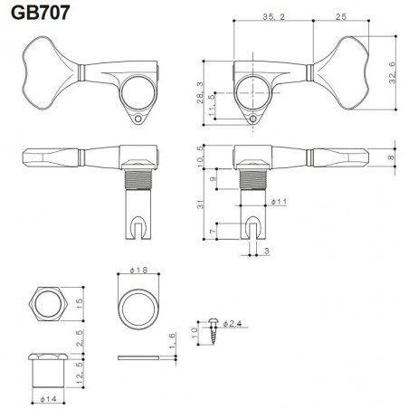 GOTOH GB707 COSMO BLACK SINGOLA LEFT