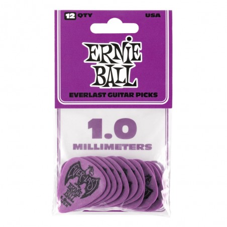 ERNIE BALL 9193 EVERLAST PURPLE PICKS 1MM SET/12