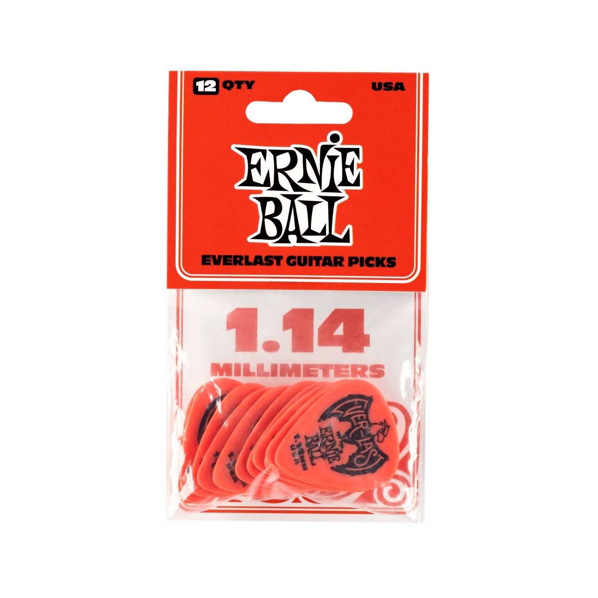 ERNIE BALL 9194 PLETTRI EVERLAST RED 1.14MM SET/12