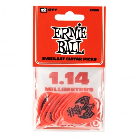 ERNIE BALL 9194 PLETTRI EVERLAST RED 1.14MM SET/12