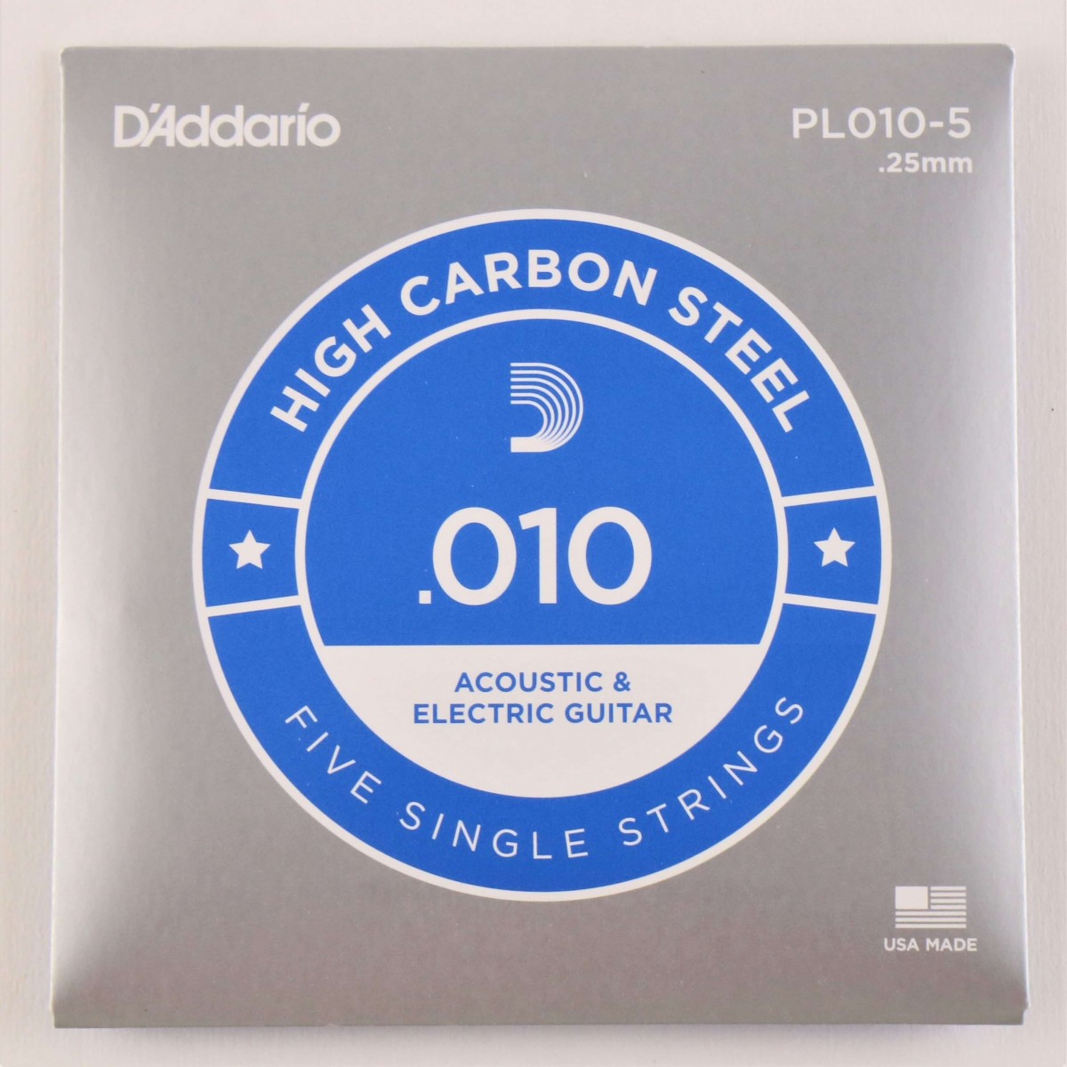 D'ADDARIO PL010-5 PACK 5 SINGLE STRINGS .010