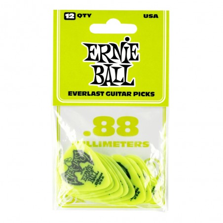 ERNIE BALL 9191 EVERLAST GREEN PICKS .88MM SET/12