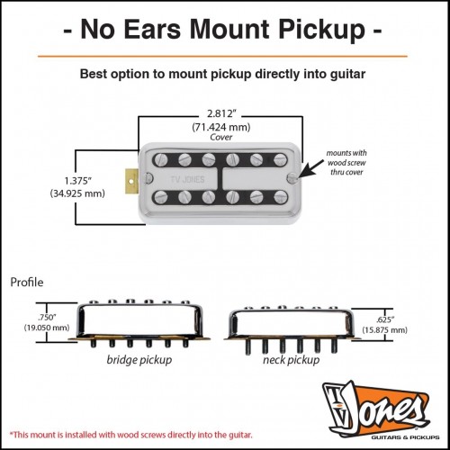 TV JONES T-90 NO EARS CHROME BRIDGE T-SERIES