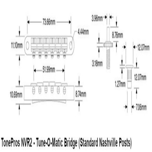 TONEPROS NVR2 TUNE-O-MATIC BRIDGE CHROME
