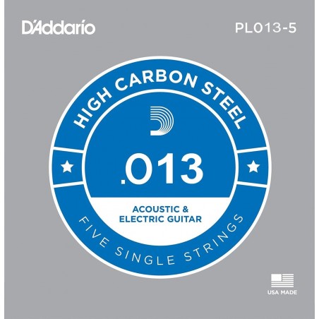 D'ADDARIO PL013-5 PACK 5 CORDE SINGOLE .013