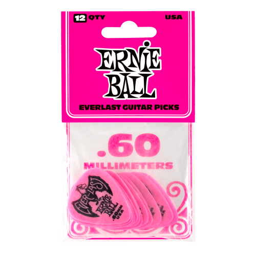 ERNIE BALL 9179 EVERLAST PINK PICKS 0.60MM SET/12