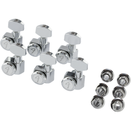 FENDER 099-0818-102 LOCKING TUNERS CHROME LEFT HANDED