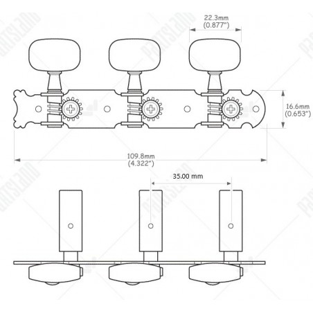 MECCANICHE ECO PER CLASSICA NICKEL BOTTONE OVALE