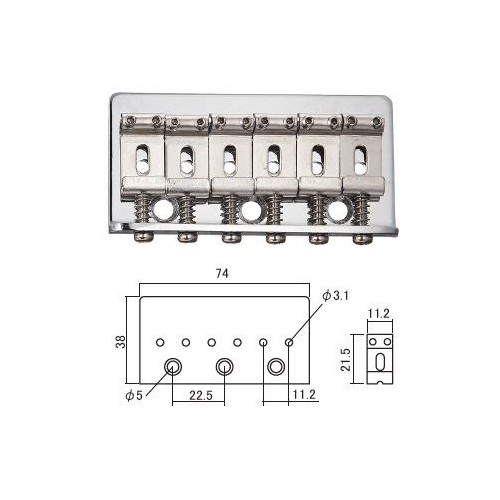 GOLDO NON TREMOLO BRIDGE NICKEL