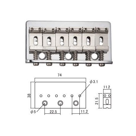 GOLDO NON TREMOLO BRIDGE NICKEL