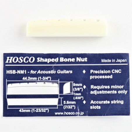 SLOTTED BONE NUT FOR ACOUSTIC
