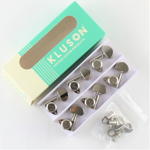 KLUSON "GROVER BUTTON" 3+3 AUTOBLOCCANTI NICKEL