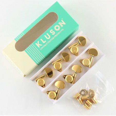 KLUSON "GROVER BUTTON" 3+3 AUTOBLOCCANTI GOLD