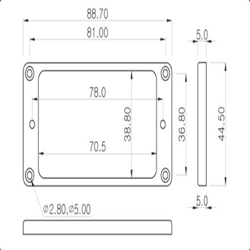 PICKUP RING -FLAT TOP - BASSA E DRITTA- NERO