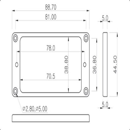 PICKUP RING -FLAT TOP - BASSA E DRITTA- NERO