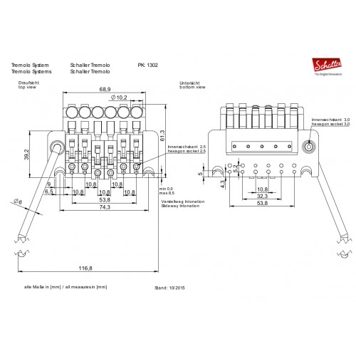 SCHALLER TREMOLO SYS - BLACK