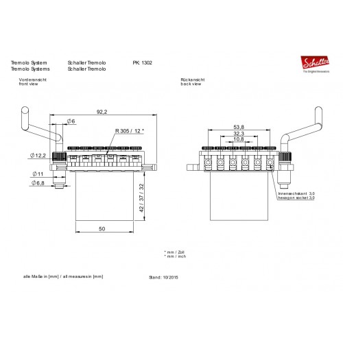 SCHALLER TREMOLO SYS - CHROME