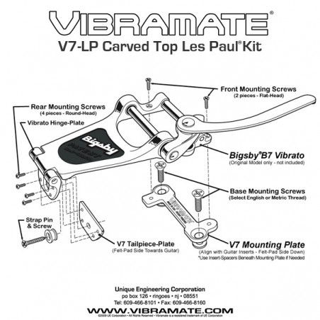 VIBRAMATE V7 LP BIGSBY CONVERSION KIT LES PAUL