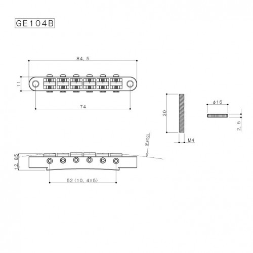 GOTOH GE104B PONTE TUNE-O-MATIC GOLD