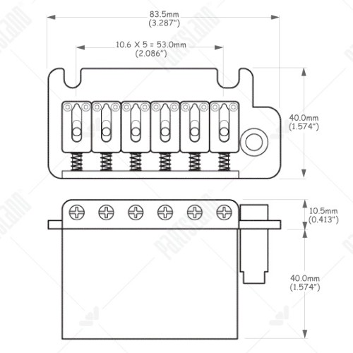 TREMOLO 2 PINS CHROME