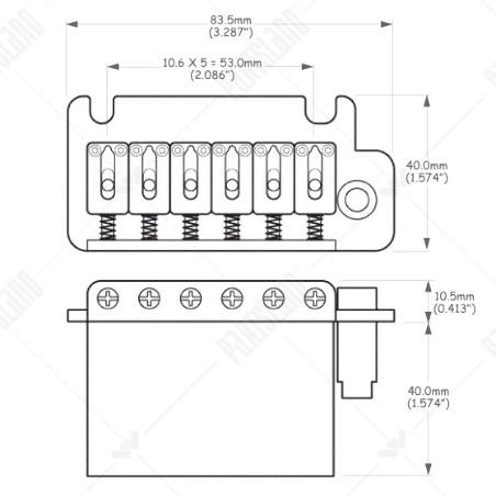 TREMOLO 2 PINS CHROME