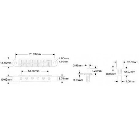 TONEPROS PONTE STANDARD TUNE-O-MATIC SMALL INSERTS CHROME