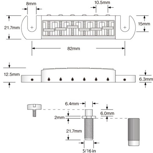 TONEPROS AVT2P WRAPAROUND BRIDGE PRS CHROME