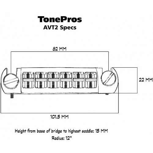 TONEPROS AVT2M WRAPAROUND BRIDGE PRS SANTANA CHROME