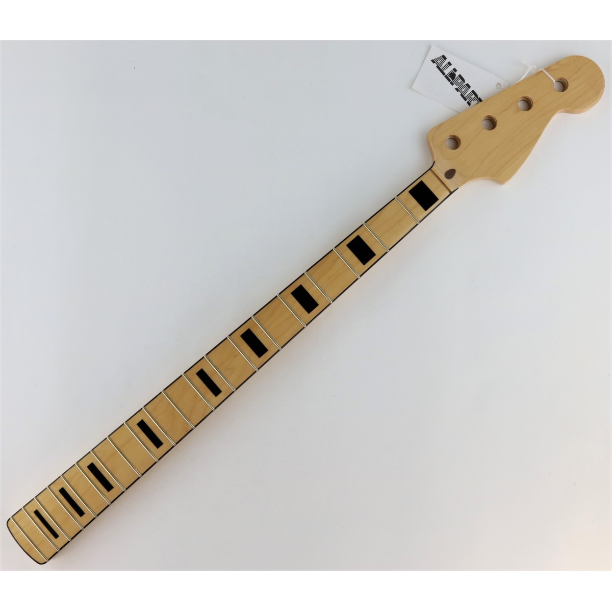 ALLPARTS JAZZ BASS NECK MAPLE BLACK BINDING & BLOCK INLAYS