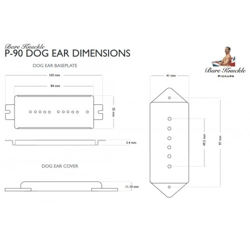 BARE KNUCKLE HALF NOTE P90 DOG EAR SET CREAM