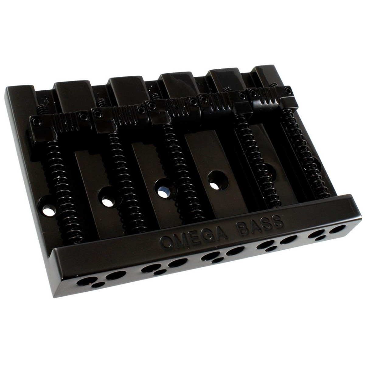 ALLPARTS OMEGA BASS BRIDGE 5 GROOVED SADDLES BLACK