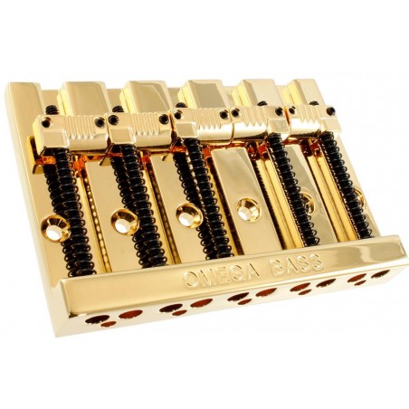 ALLPARTS OMEGA BASS BRIDGE 5 GROOVED SADDLES GOLD