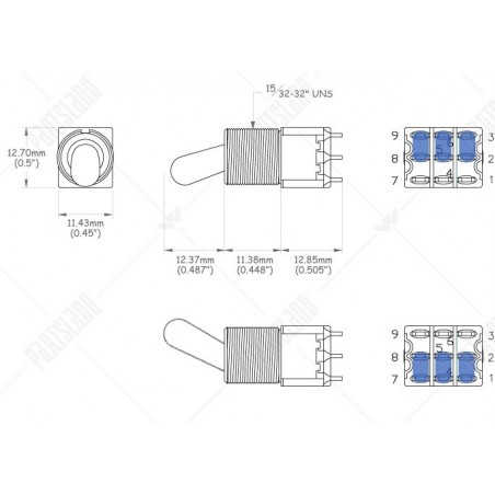 TOGGLE SWITCH ON ON 3PDT