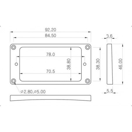 PICKUP RING -ARCHED TOP - BASSA - NERO