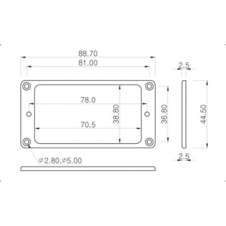 PICKUP RING -FLAT TOP - ULTRABASSA E DRITTA- NERO