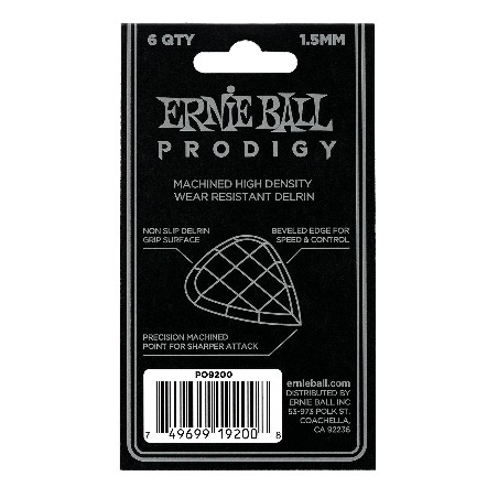 ERNIE BALL 9200 PICKS PRODIGY MINI BLACK 1.5 mm 6 PCS