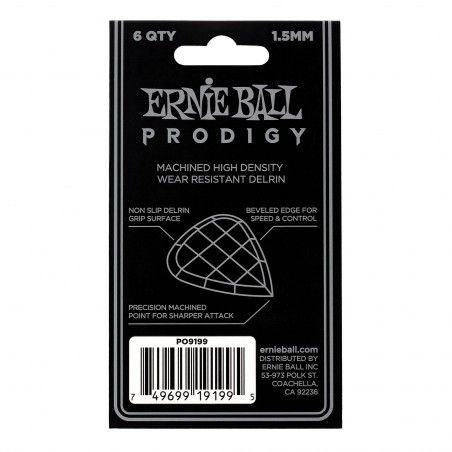 ERNIE BALL 9199 PLETTRI PRODIGY BLACK 1.5 mm 6 PEZZI