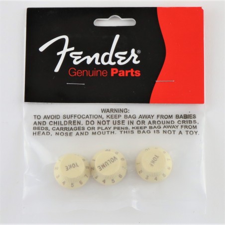 FENDER 099-7209-000 ROAD WORN STRAT KNOBS AGED WHITE SET RELIC