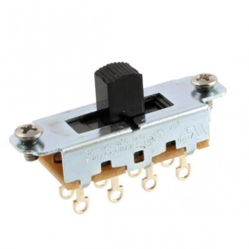 SWITCHCRAFT ON-OFF-ON SLIDE SWITCH BLACK