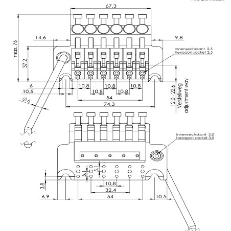 SCHALLER LOCKMEISTER TREMOLO - CHROME