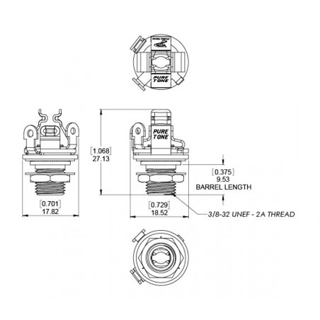 PURE TONE JACK MONO NICKEL