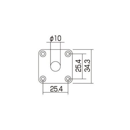 JACK PLATE SQUARE METAL CHROME