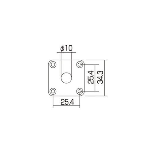 JACK PLATE SQUARE FOR LES PAUL PLASTIC BLACK