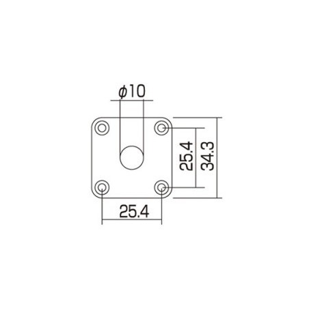 JACK PLATE SQUARE FOR LES PAUL PLASTIC BLACK