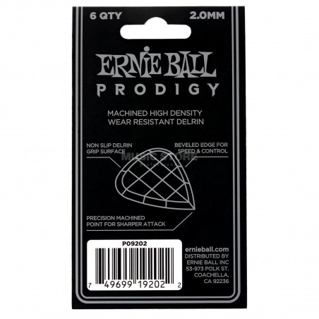 ERNIE BALL 9202 PICKS PRODIGY WHITE 2.0 mm 6 PCS