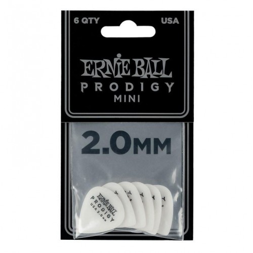 ERNIE BALL 9203 PLETTRI PRODIGY MINI WHITE 2.0 mm 6 PEZZI