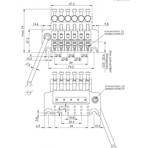 SCHALLER LOCKMEISTER TREMOLO - GOLD