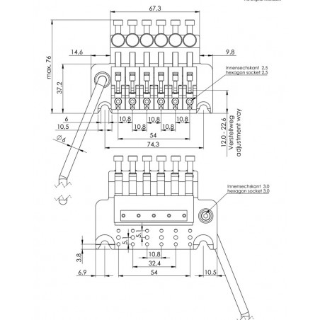 SCHALLER LOCKMEISTER TREMOLO - GOLD